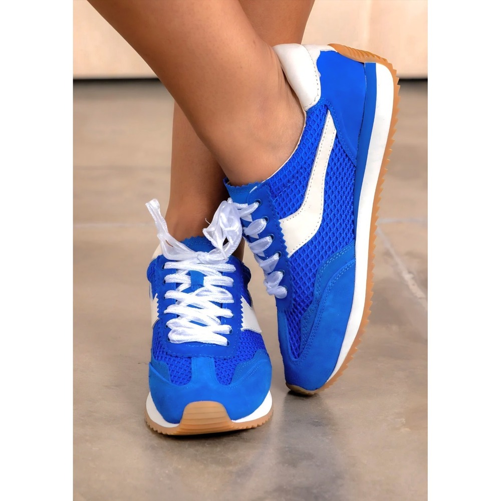 New Dolce Vita Blue and White Athletic Sneakers - Picture 3 of 9